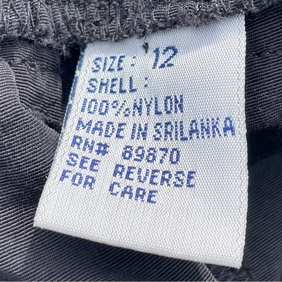 BIKINI BAY Y2K Black Nylon High Waisted Bikini Cover Up Swim Cargo Shorts Sz 12 - Picture 7 of 8